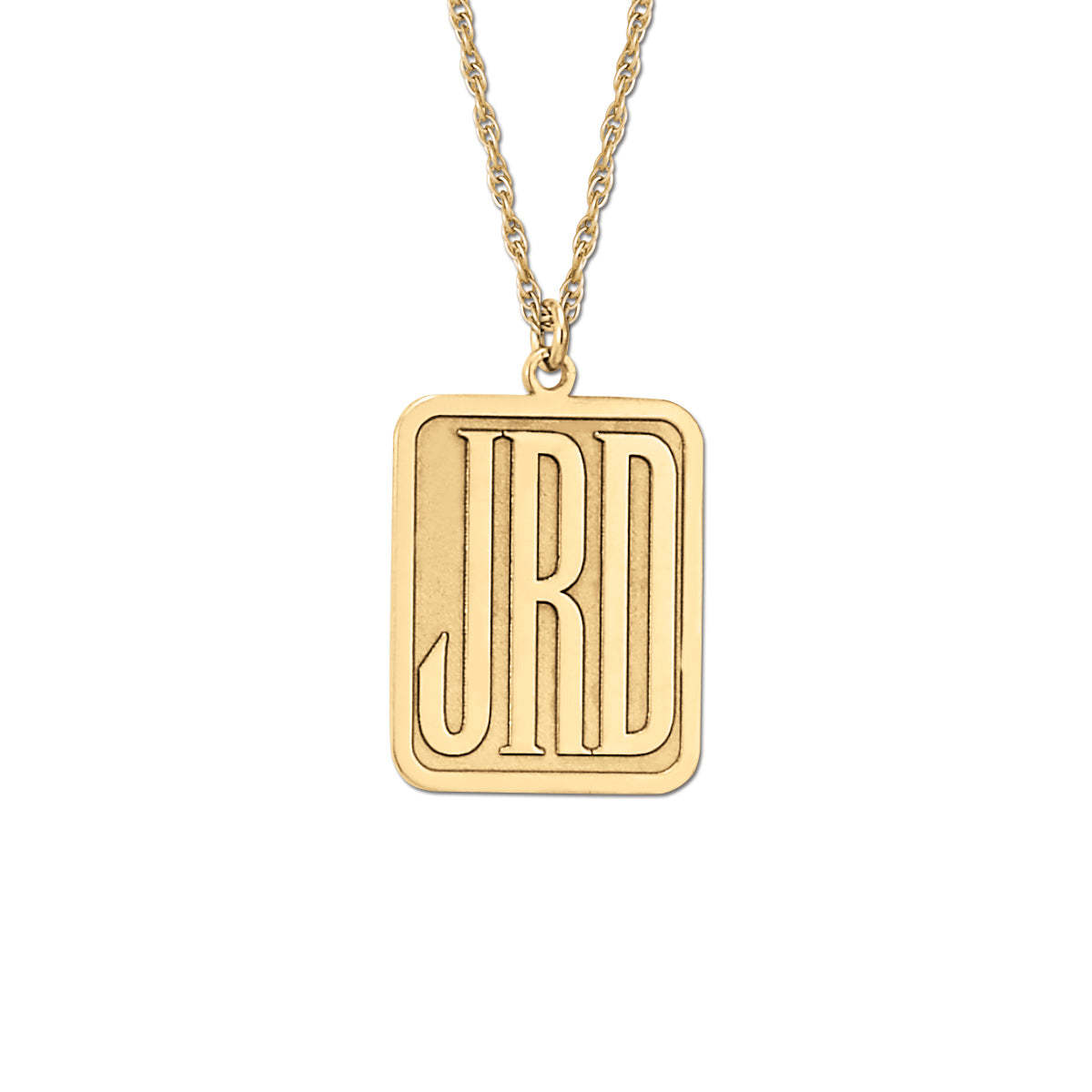 Rectangle Monogram Pendant