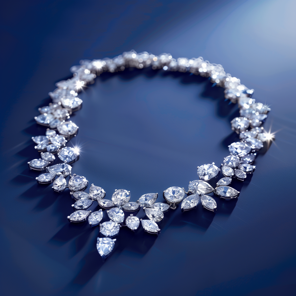 Bespoke fine jewelry necklace in gold and diamonds, part of the Alex Lexington custom jewelry collection.