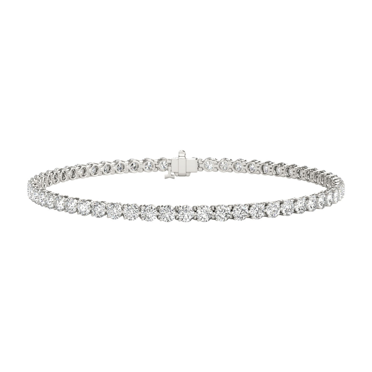 Diamond tennis bracelet, 3.87 carats total weight