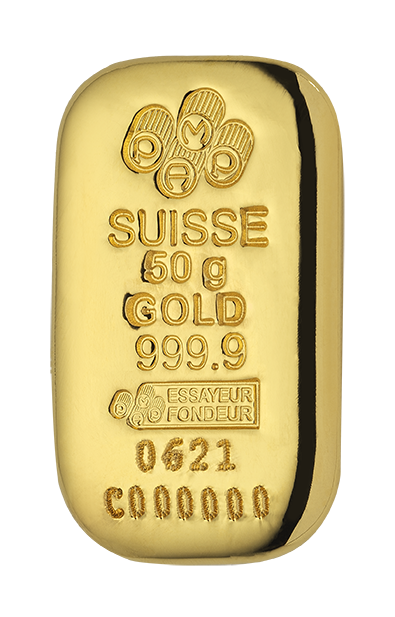 50 GRAM GOLD BAR PAMP CAST