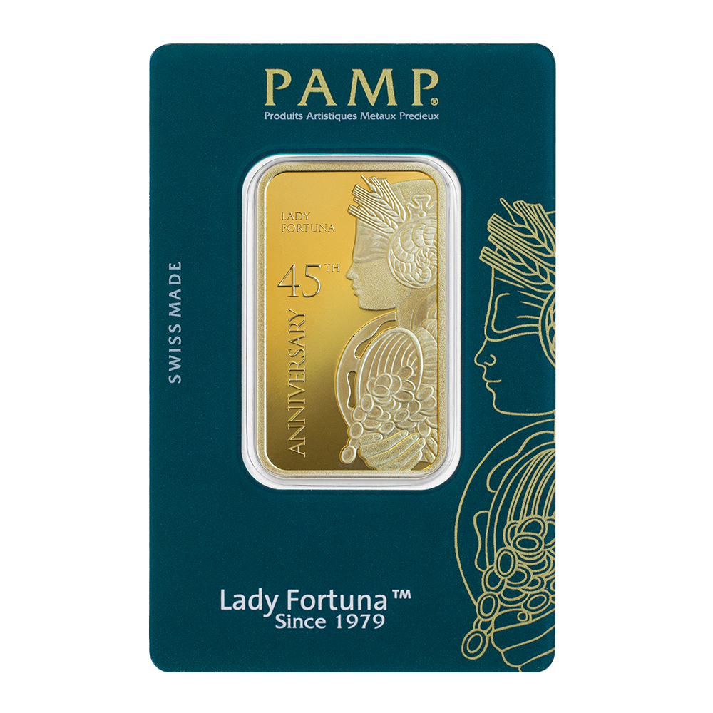 1 oz PAMP Fortuna Gold Bar 45th Anniversary - Alex Lexington